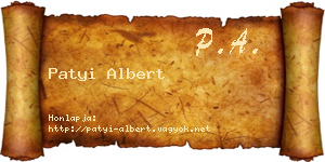 Patyi Albert névjegykártya